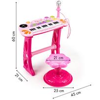 sintezatorius - Vaikiškas pianinas EcoToys su mikrofonu ir MP3, Rožinis (Pink) - 2 nuotrauka