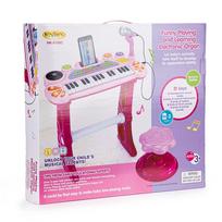 sintezatorius - Vaikiškas pianinas EcoToys su mikrofonu ir MP3, Rožinis (Pink) - 4 nuotrauka