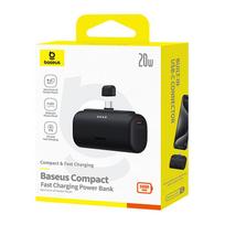 baseus 20w power bank - Baseus Compact P10068306113-00, 5000mAh, 20W, juodas - 5 nuotrauka