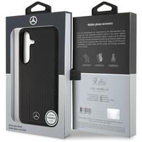 samsung s25 plus deklas - Mercedes "Leather Debossed Lines MagSafe Galaxy S25 Plus" Black - 2 nuotrauka