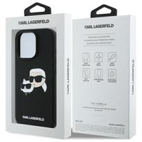 apple iphone 3 telefonas - Karl Lagerfeld Liquid Silicone Double Heads MagSafe Case for iPhone 16 Pro Black - 2 nuotrauka