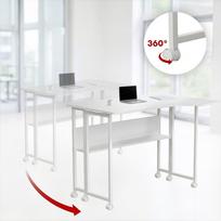 baltas sulankstomas stalas - Sulankstomas rašomasis stalas Maclean MC-126, 100 cm x 73 cm, 75 cm, balta sp. - 9 nuotrauka