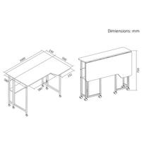 baltas sulankstomas stalas - Sulankstomas rašomasis stalas Maclean MC-126, 100 cm x 73 cm, 75 cm, balta sp. - 13 nuotrauka