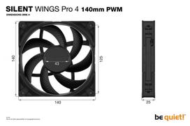 kompiuterio ausintuvas - Be Quiet! Silent Wings Pro 4 BL099 140 mm Juodas (Black) - 2 nuotrauka