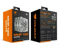 korpuso ausintuvas - COUGAR MHP 120 120 mm Baltas (White) 3 vnt. - 2 nuotrauka