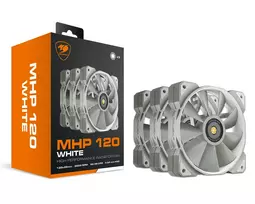 korpuso ausintuvas - COUGAR MHP 120 120 mm Baltas (White) 3 vnt. - 3 nuotrauka