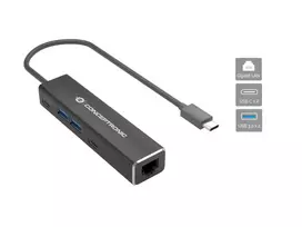 genius sw 2 1 - Adapteris AV Conceptronic CONCEPTRONIC Adapteris USB-C ->RJ45 Gigabit,2xUSB-C 2xUSB-A sw - 4 nuotrauka