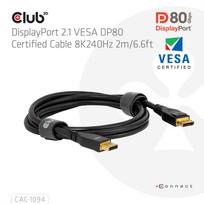 displayport 2.1 kabelis - Club 3D CAC-1094 DisplayPort 2.1 Kabelis 2m Juodas (Black) - 3 nuotrauka