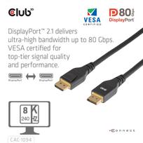 displayport 2.1 kabelis - Club 3D CAC-1094 DisplayPort 2.1 Kabelis 2m Juodas (Black) - 7 nuotrauka