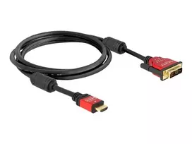hdmi to dvi d - Delock Cable HDMI to DVI-D Red/Black - 2 nuotrauka