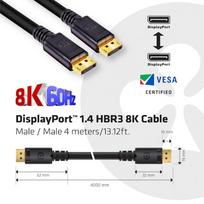 displayport 3m - Club 3D DisplayPort 1.4 HBR3 8K Cable 4m Black - 5 nuotrauka