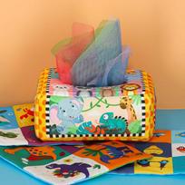 montessori zaislai - Montessori Sensorinis rūšiuoklis - servetėlių dėžutė su pliušiniais skaičiais ir raidėmis - 4 nuotrauka