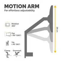 monitor arm - MONITOR ACC ARM TRIPLE/PLATINUM 8042601 FELLOWES - 4 nuotrauka