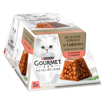 gourmet kaciu maistas - PURINA Gourmet Revelations gabalėliai želė su lašiša - šlapias kačių maistas - 2x57 g - 10 nuotrauka