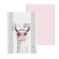 vystymo stalas - CebaBaby Vystymo lenta Ultra Light Crazy Llama, 70 cm x 50 cm, baltas/rožinis (White/Pink) - 7 nuotrauka
