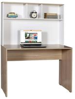 Rašomasis stalas su lentyna Kalune Design CMU-830-MB-1, 110 cm x 52 cm, 149 cm, ąžuolo sp./balta sp.