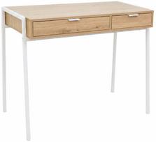 ermitazas stalai - Rašomasis stalas su stalčiais Akord Furniture Factory Zentia, 100 cm x 45 cm, 80.5 cm, balta sp./artisan oak sp. - 1 nuotrauka