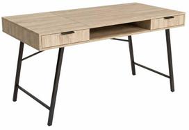 ermitazas stalai - Rašomasis stalas su stalčiais Akord Furniture Factory Arden, 120 cm x 50 cm, 80.5 cm, juoda sp./sonoma ąžuolo sp. - 1 nuotrauka