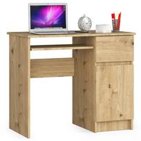 staliukas oak - Rašomasis stalas su spintele Akord Furniture Factory Piksel Right, 90 cm x 50 cm, 77 cm, artisan oak sp. - 1 nuotrauka