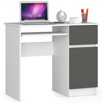 rasomasis stalas 90 cm - Rašomasis stalas su spintele Akord Furniture Factory Piksel Right, 90 cm x 50 cm, 77 cm, balta sp./pilka sp. - 1 nuotrauka