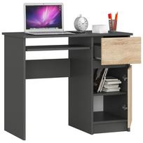 ermitazas stalai - Rašomasis stalas su spintele Akord Furniture Factory Piksel Right, 90 cm x 50 cm, 77 cm, pilka sp./sonoma ąžuolo sp. - 4 nuotrauka