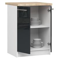 olivia virtuve - Apatinė virtuvinė spintelė Akord Furniture Factory Oliwia S60 2D, balta/grafito, 46 cm x 60 cm x 85 cm - 6 nuotrauka