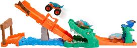 automobiliu garazas - Mattel Hot Wheels Monster Trucks rinkinys - Krokodilo iššūkis (JJN45) - 2 nuotrauka