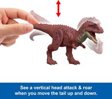 mattel jurassic world - Žaislinė figūrėlė Mattel Jurassic World Rebirth Wild Roar Aucasaurus, ruda - 6 nuotrauka