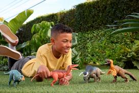mattel jurassic world - Žaislinė figūrėlė Mattel Jurassic World Rebirth Wild Roar Aucasaurus, ruda - 8 nuotrauka