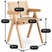 retro valgomojo kedes - Valgomojo kėdė Mebel Elite MADERA, ąžuolas/smėlio (Oak/Sand) - 2 nuotrauka