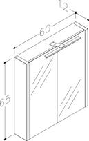 vonios spintele led - Vonios spintelė RB BATHROOM LUNA 60, 60x12x65 cm, balta - 3 nuotrauka
