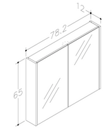blizgios vonios spinteles - Vonios spintelė RB BATHROOM LUNA 80, su veidrodžiu, baltos sp., 78,2 x 65 x 12 cm - 2 nuotrauka