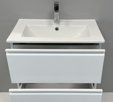 baldai - Vonios spintelė Raguvos Baldai COSMOS su praustuvu, balta matinė (White Matte) - 3 nuotrauka