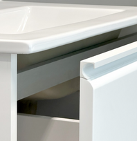 baldai - Vonios spintelė Raguvos Baldai COSMOS su praustuvu, balta matinė (White Matte) - 4 nuotrauka
