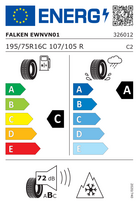 padangos 195 75 r16 c - Falken EUROWINTER VAN01 195/75 R16C 107/105R - 2 nuotrauka
