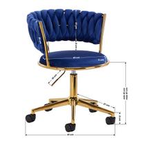 kede su ratukais - Darbo kėdė 4Rico QS-GW01G, 61 x 43 x 41 - 57 cm, tamsiai mėlyna - 2 nuotrauka
