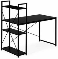 kompiuteriu lentyna - Rašomasis stalas su lentyna ModernHome TH-SD-1, 120 cm x 60 cm, 120 cm, juoda sp. - 1 nuotrauka