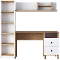 Rašomasis stalas su lentyna Kalune Design HA115 893RAN3336, 120 cm x 50 cm, 73.8 cm, balta sp./riešuto sp.