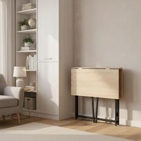 rasomasis stalas 80 - Sulankstomas rašomasis stalas ModernHome Loft Style, 80 cm x 45 cm, 76 cm, juoda sp./rusva sp. - 4 nuotrauka