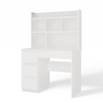 rasomasis stalas top e - Rašomasis stalas su stalčiais, kairės pusės Mijas Left, 98 cm x 51 cm, 146 cm, balta sp. - 2 nuotrauka