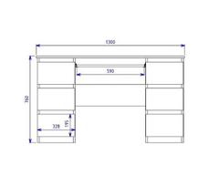 rasomasis stalas kuba - Rašomasis stalas su spintele Kuba, 130 cm x 51 cm, 76 cm, pilka sp. - 2 nuotrauka