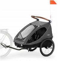 Hauck Dryk Duo vaikiška dvivietė priekaba-dviratukas, tamsiai pilka (Dark Grey)