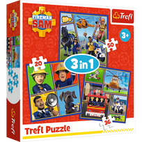 gaisrininko rinkinys - Trefl 3-In-1 Puzzle Fireman Sam 20/36/50pcs 34844 - 5 nuotrauka