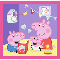 peppa pig delione - Trefl Peppa Pig 3 dėlionių rinkinys 34873, 106 det. - 3 nuotrauka