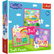 peppa pig delione - Trefl Peppa Pig 3 dėlionių rinkinys 34873, 106 det. - 5 nuotrauka