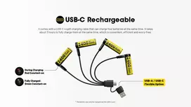 elementai aa - BATTERY RECH. LI-ION AA 1.5V/4PACK NH2400 NITECORE - 4 nuotrauka