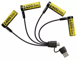 elementai aa - BATTERY RECH. LI-ION AA 1.5V/4PACK NH2400 NITECORE - 5 nuotrauka