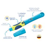 kairiarankiams - Plunksnakotis Pelikan Griffix-4 L Neon Fresh Mėlyna (Neon Fresh Blue) - 3 nuotrauka