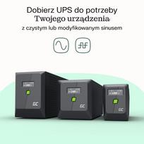 ups 900 w - Green Cell PowerProof UPS 1500VA 900W LCD - 6 nuotrauka