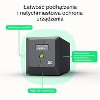 ups 900 w - Green Cell PowerProof UPS 1500VA 900W LCD - 8 nuotrauka